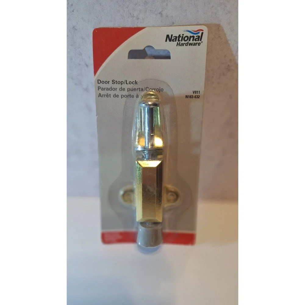 National Hardware N183-632 V811 Kick Down Door Stop Brass Finish Door Holder